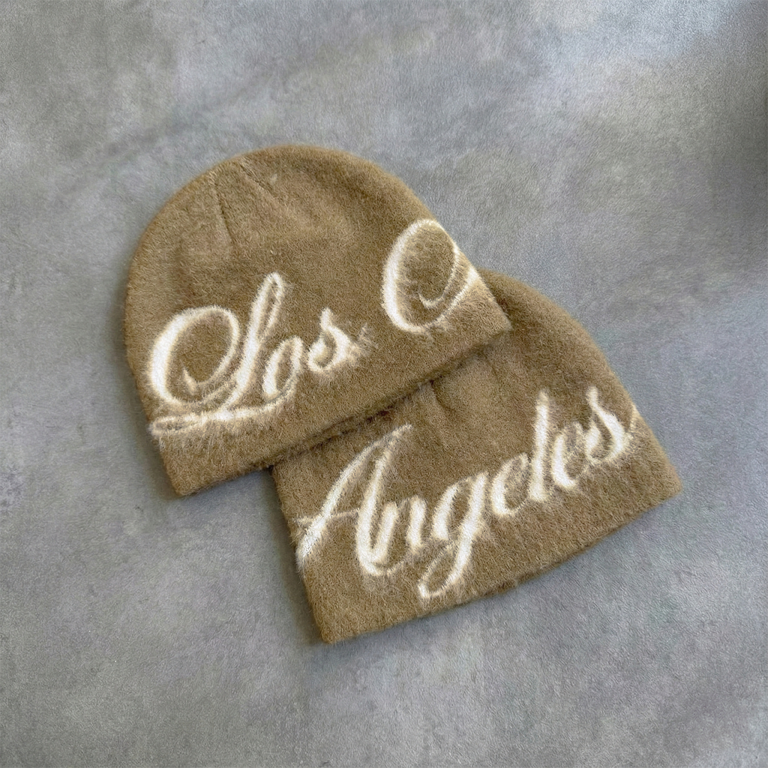 Mohair Los Angeles "Felicity" Beanie Tan
